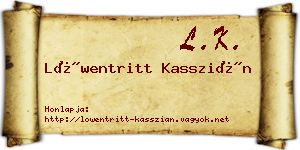 Löwentritt Kasszián névjegykártya
